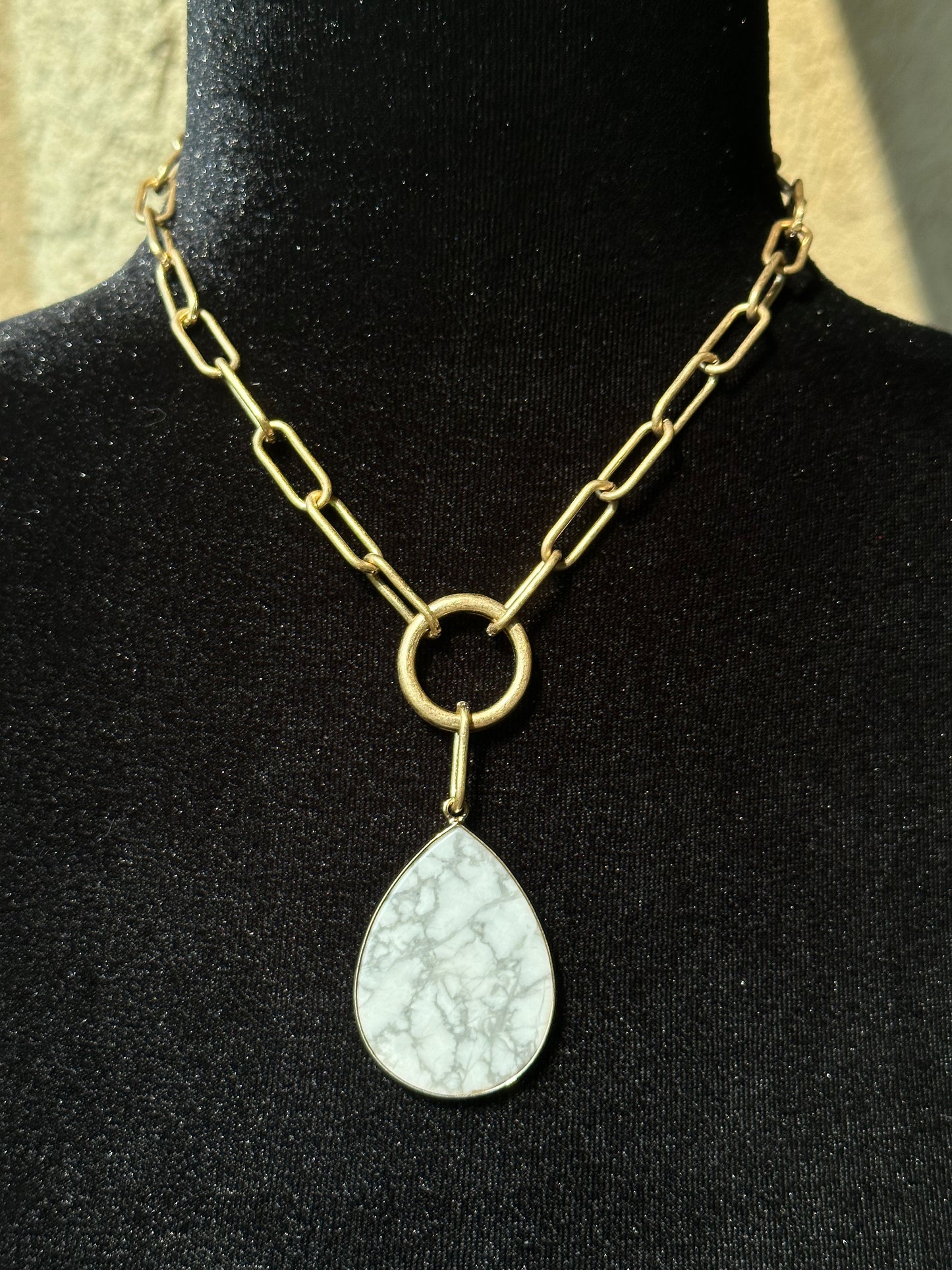 White Marble Gold Chain